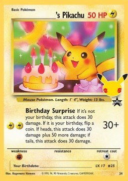 Pokémon kaarten Birthday Pikachu Pokémon Go