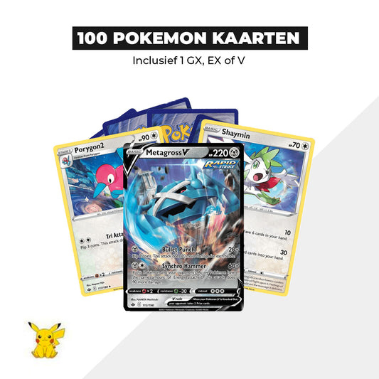 100 Pokemon kaarten bundel inclusief zeldzame kaart!